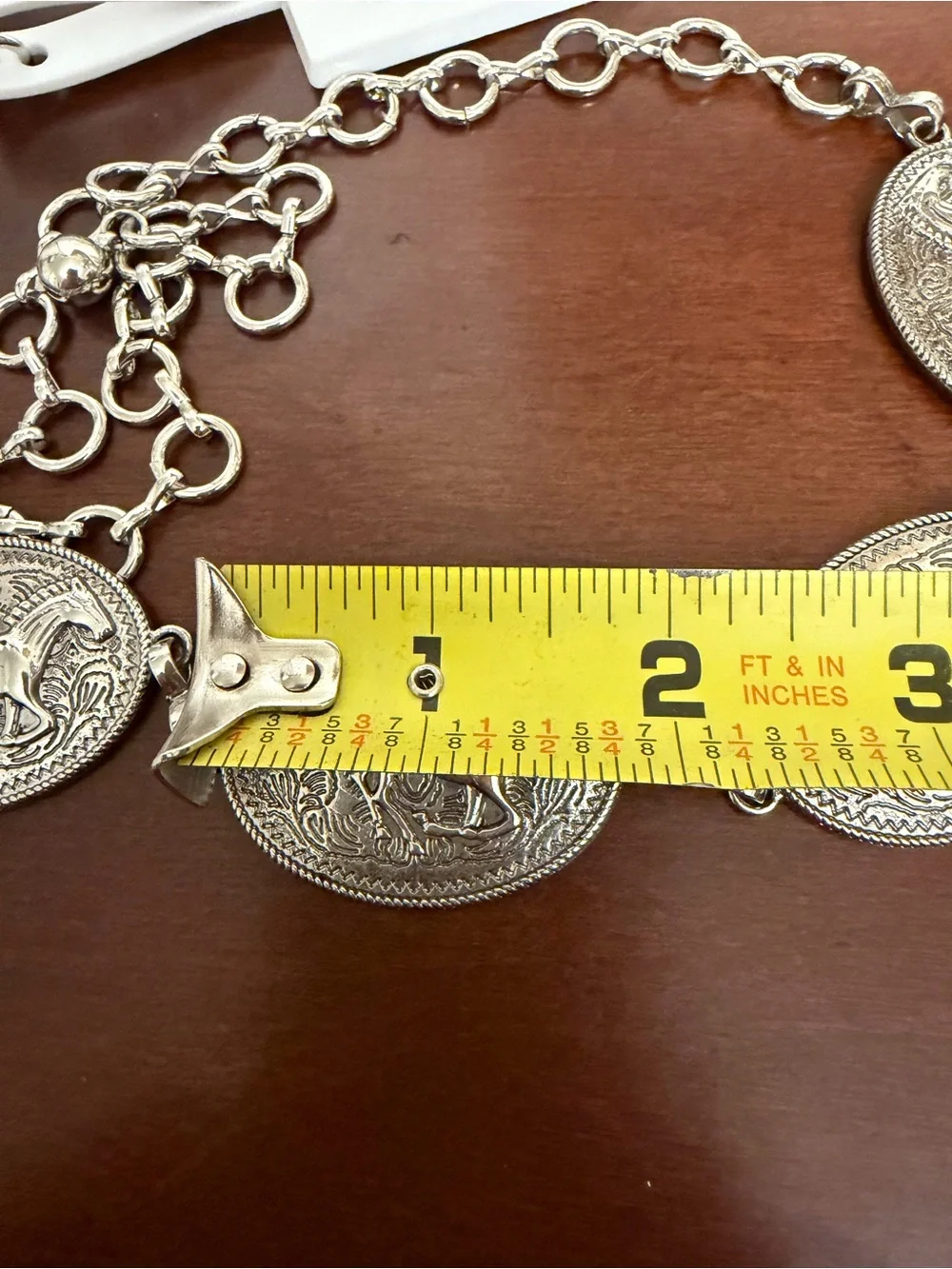 Haute Hippie Silver Oval Horse Concho Chain Belt Western Statement NWT OS